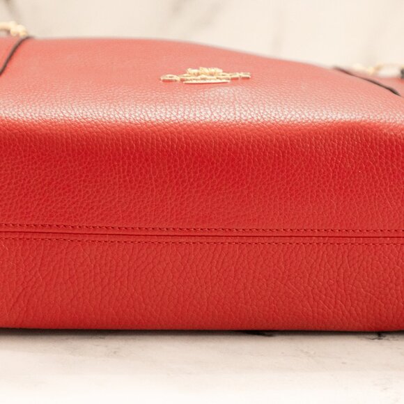 Coach Kacey Satchel – Red with Brown Trim – LIKE NEW - Picture 5 of 15